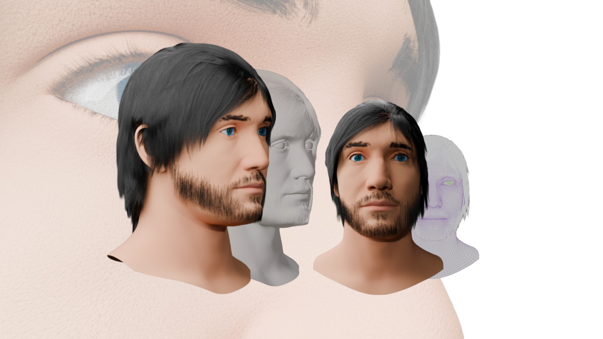 Female and male  Head 3D Model Collection_1
