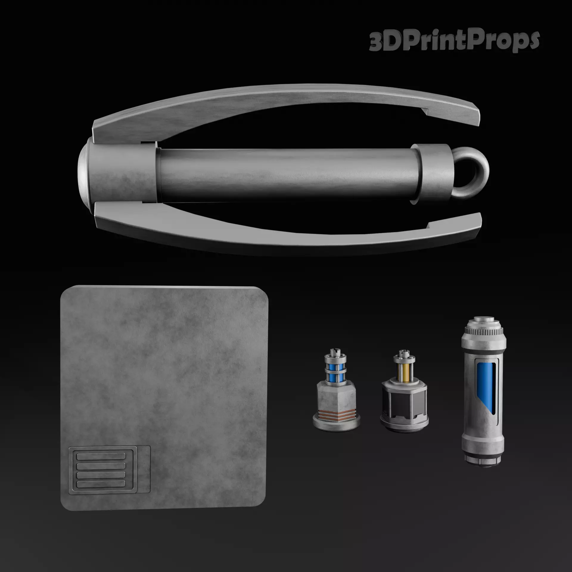 Kay Vess Accessories Grappling hook Bacta vial Blaster modules 3D print model