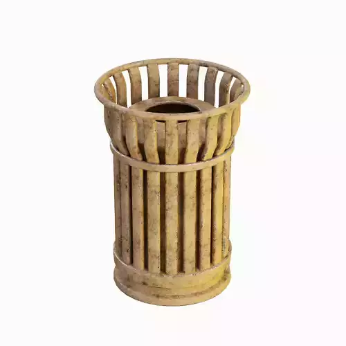 Steel Trash Can B 02 3D model