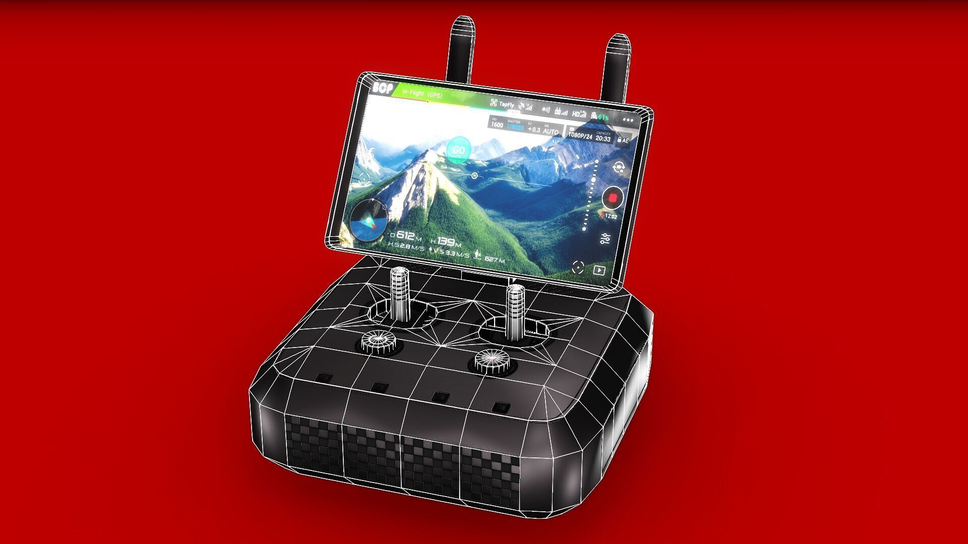 DRONE CONTROLLER Low-poly 3D model_9