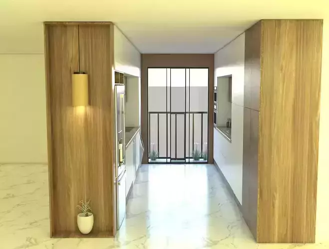 White and wood kitchen 