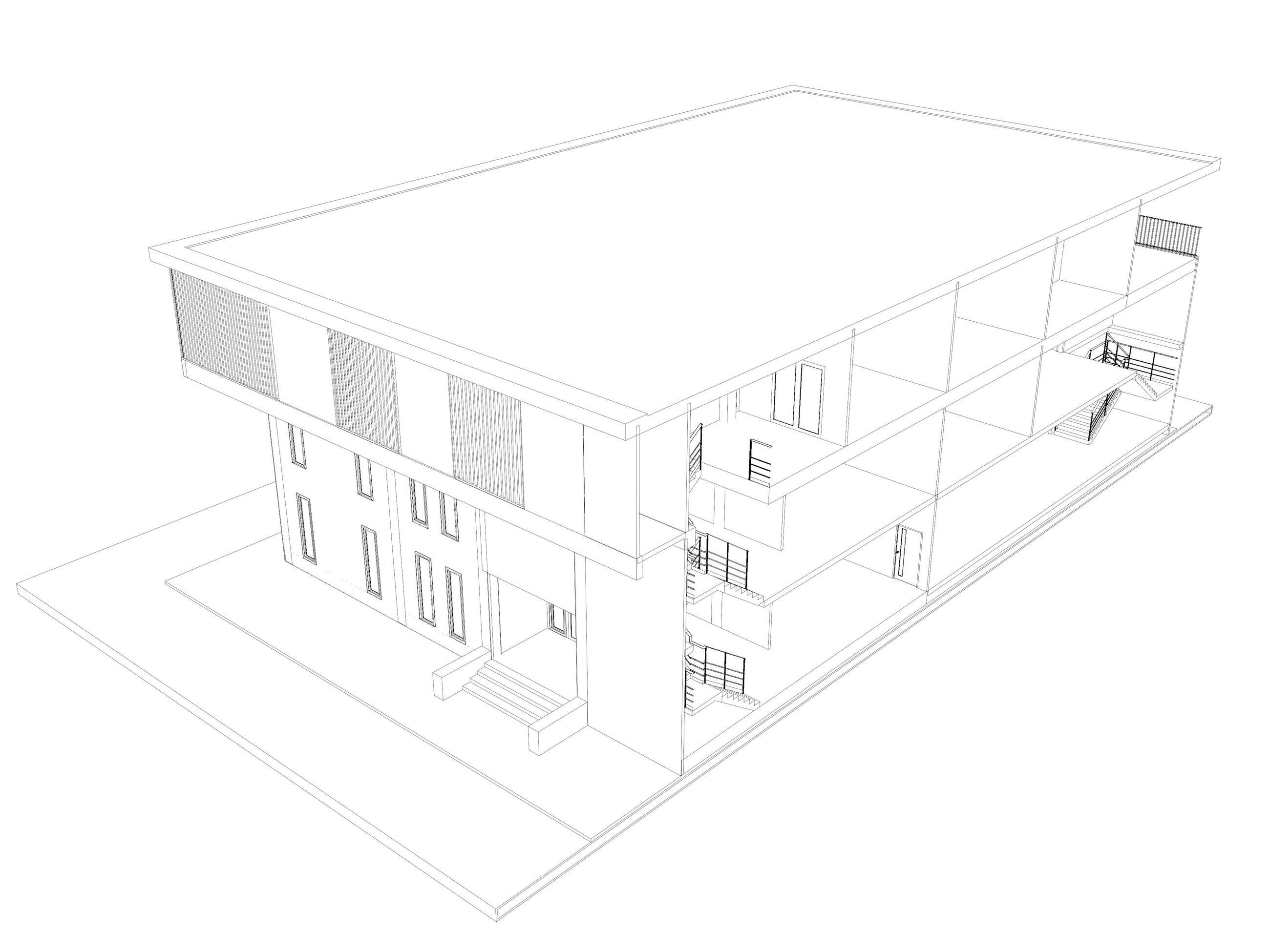 Home office in section cut 25-08 3D model_8