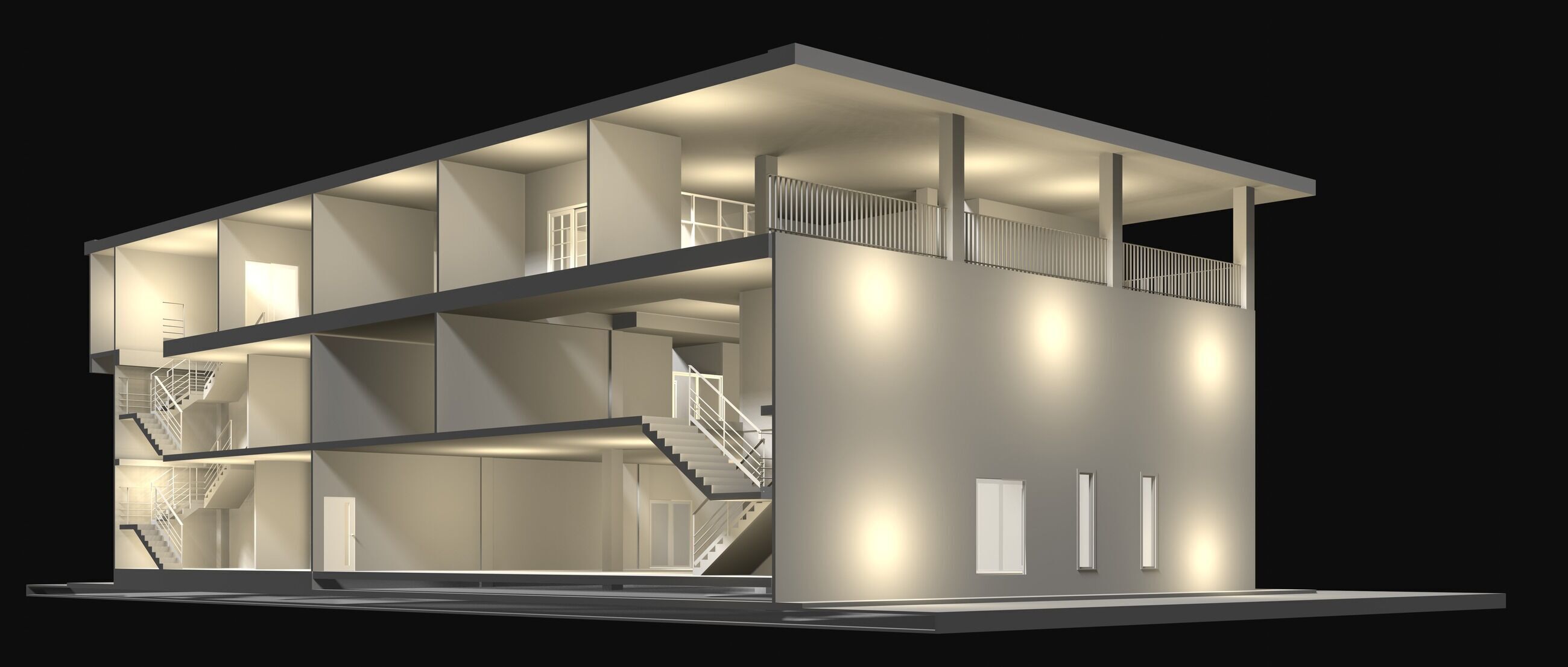 Home office in section cut 25-08 3D model_3