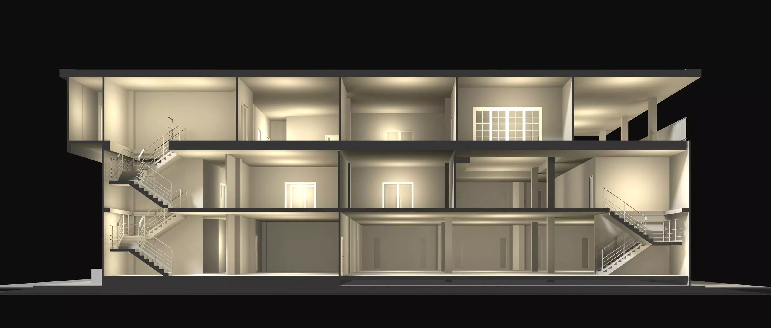 Home office in section cut 25-08 3D model_0