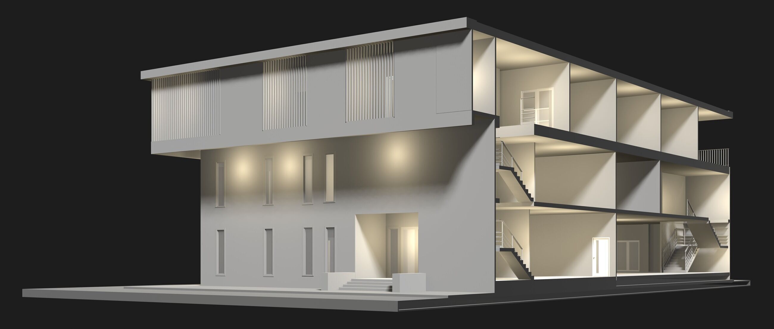 Home office in section cut 25-08 3D model_2