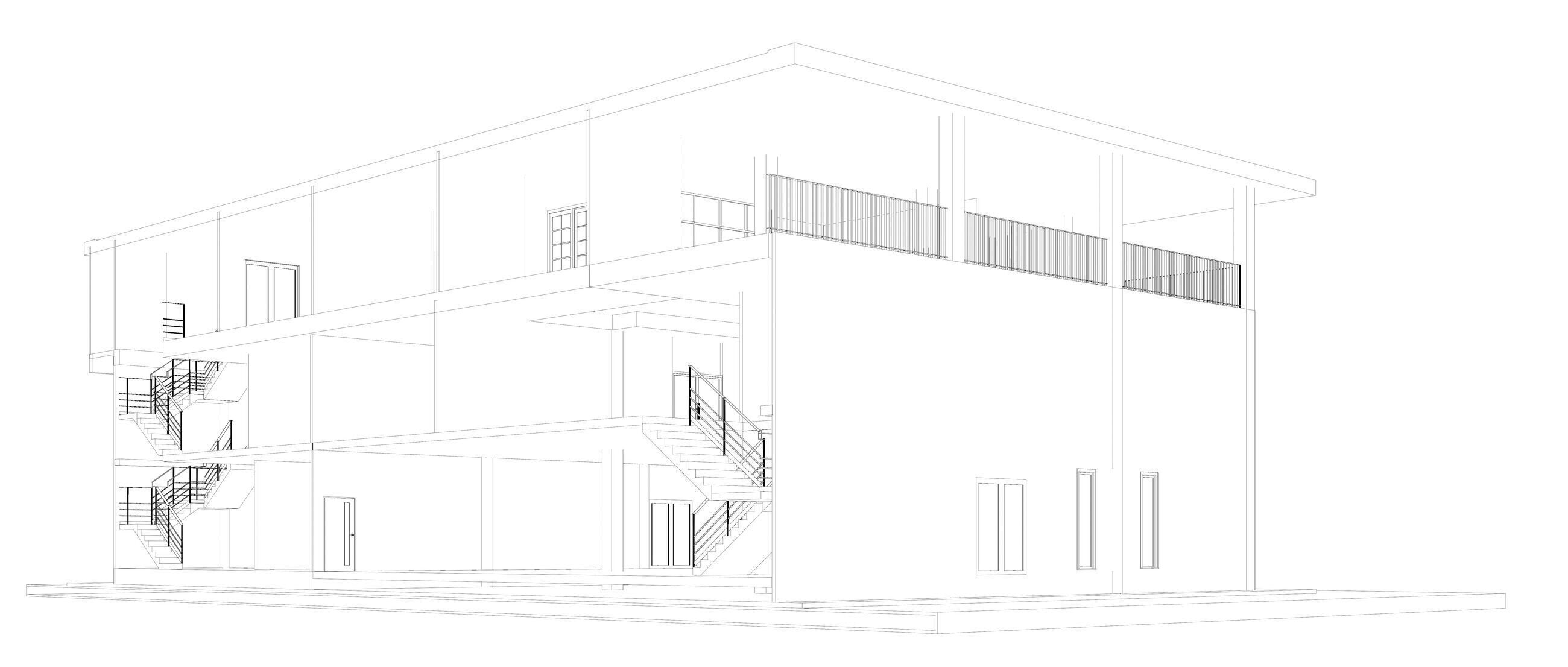 Home office in section cut 25-08 3D model_7