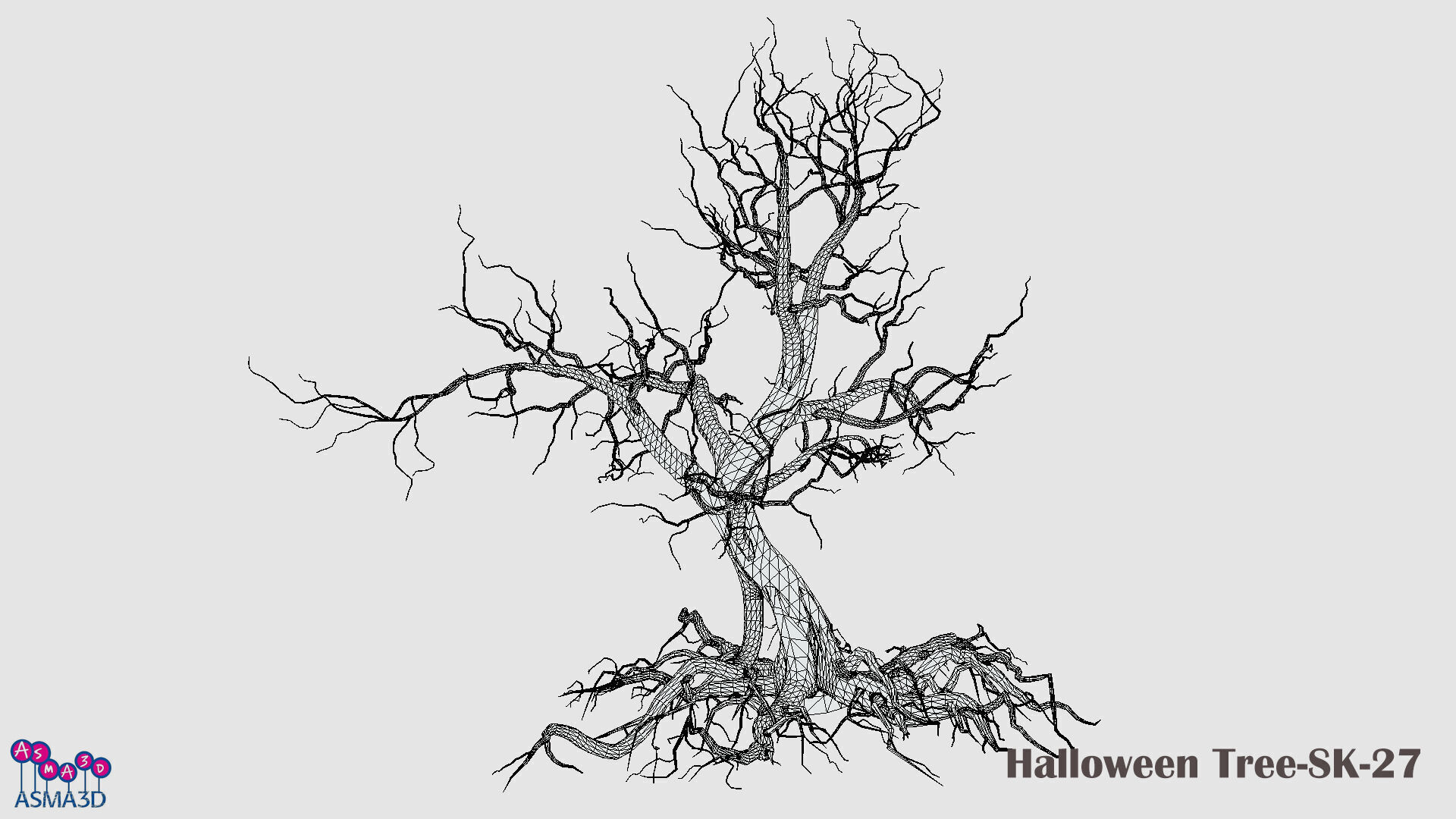 Halloween Tree-SK-27 Low-poly 3D model_7
