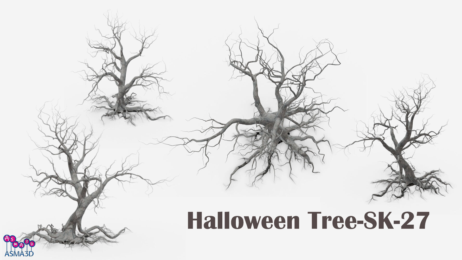 Halloween Tree-SK-27 Low-poly 3D model_8