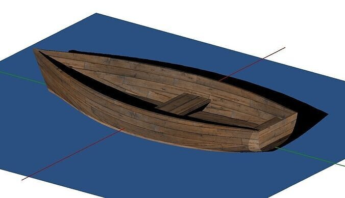 Row Boat Wood Free 3D model