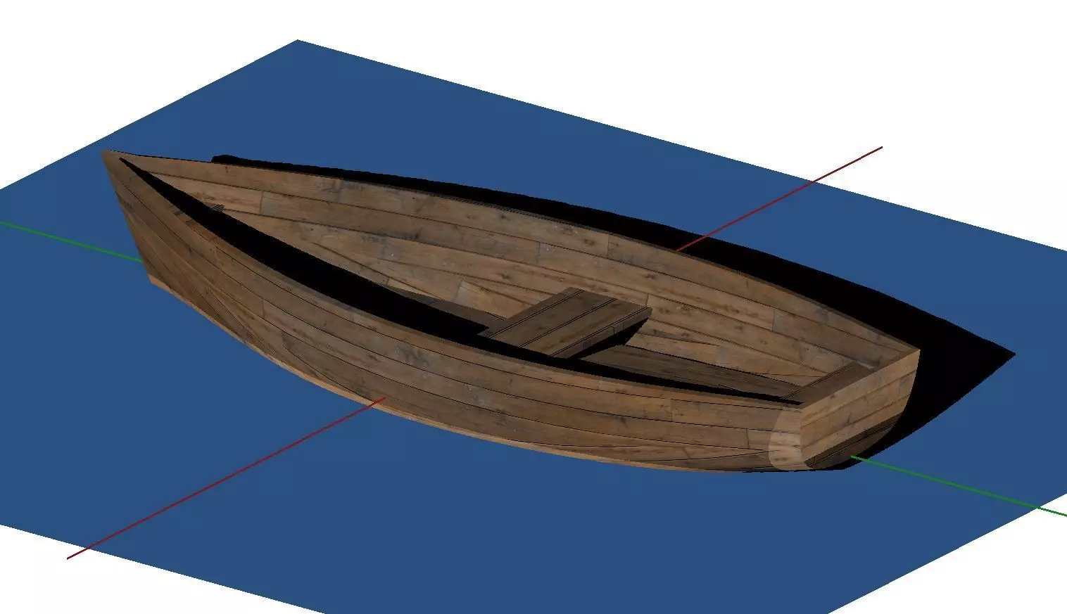 Row Boat Wood Free 3D model