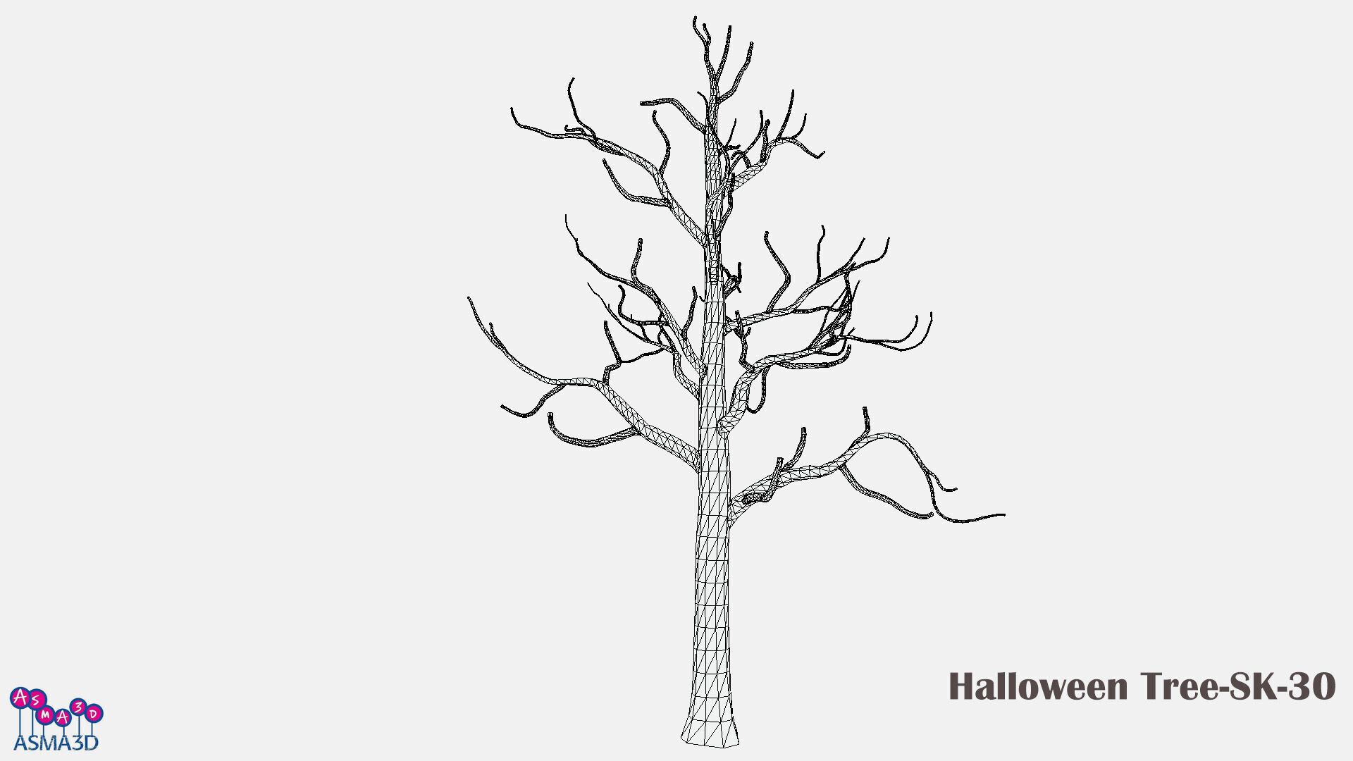 Halloween Tree-SK-30 Low-poly 3D model_4