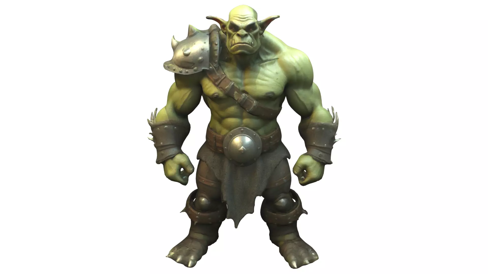 Orc warrior Low-poly 3D model_0