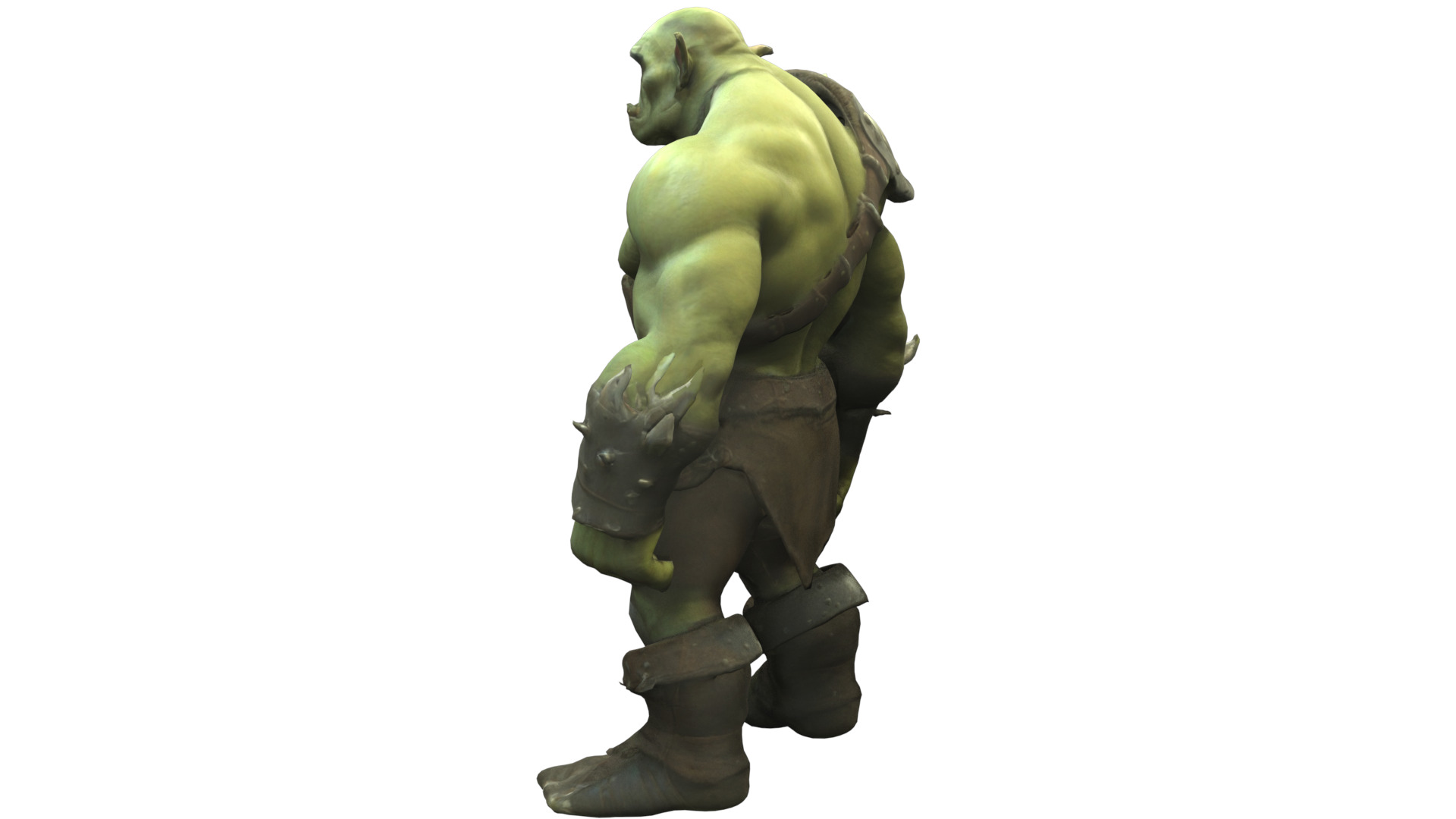 Orc warrior Low-poly 3D model_3