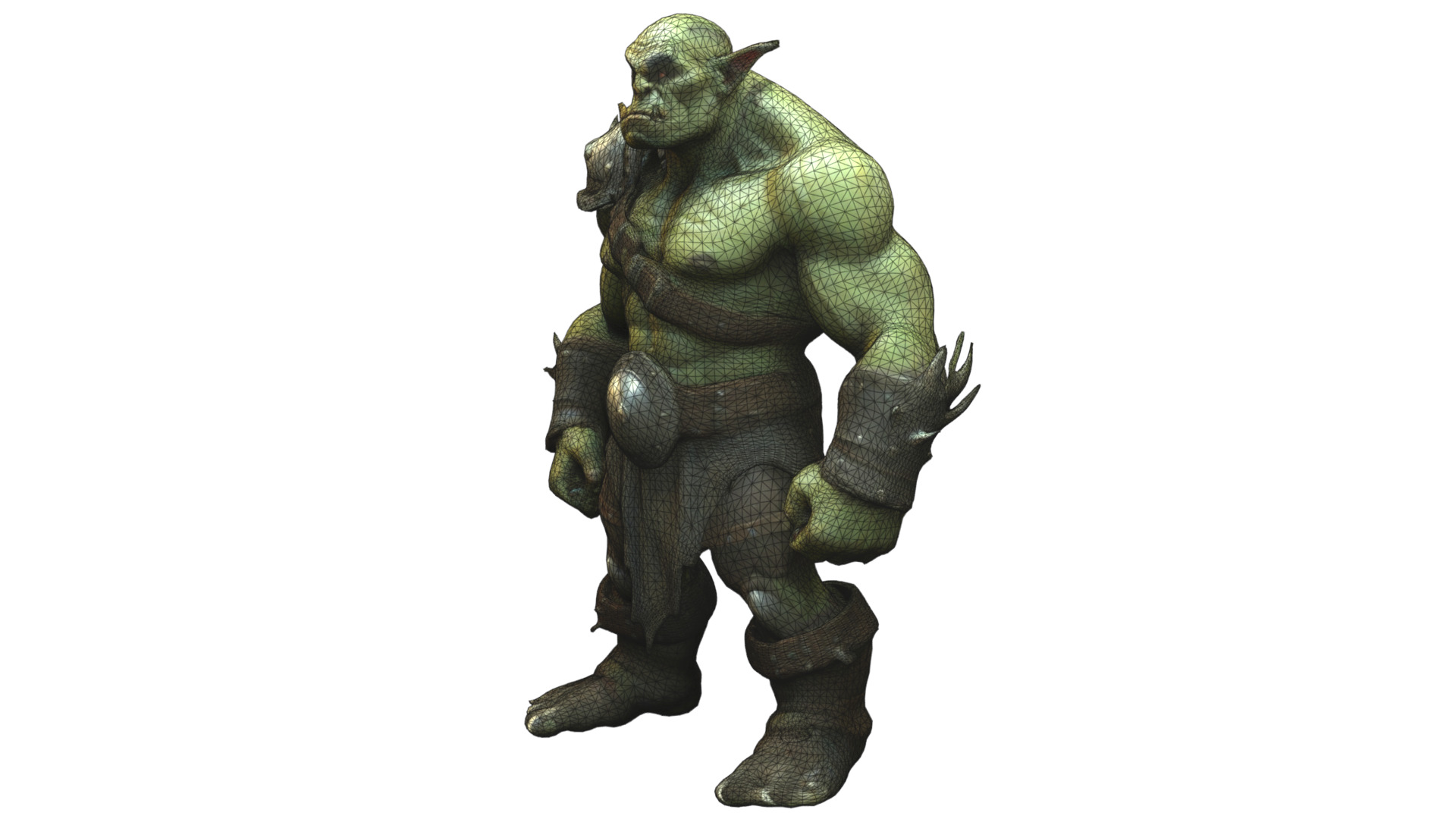 Orc warrior Low-poly 3D model_5