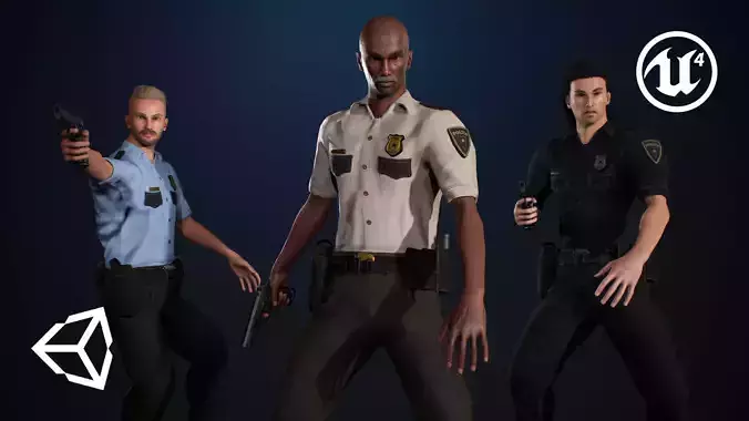 Policeman Low-poly 3D model