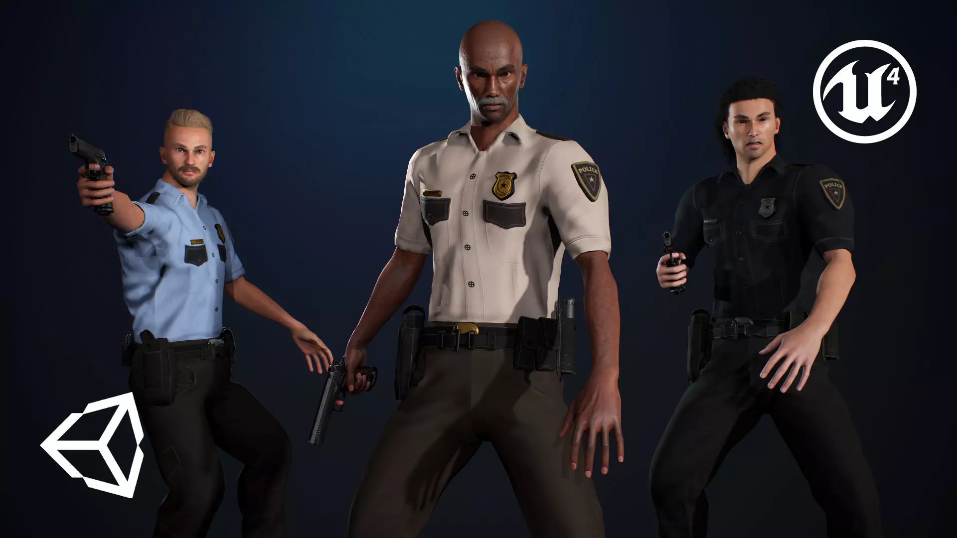 Policeman Low-poly 3D model