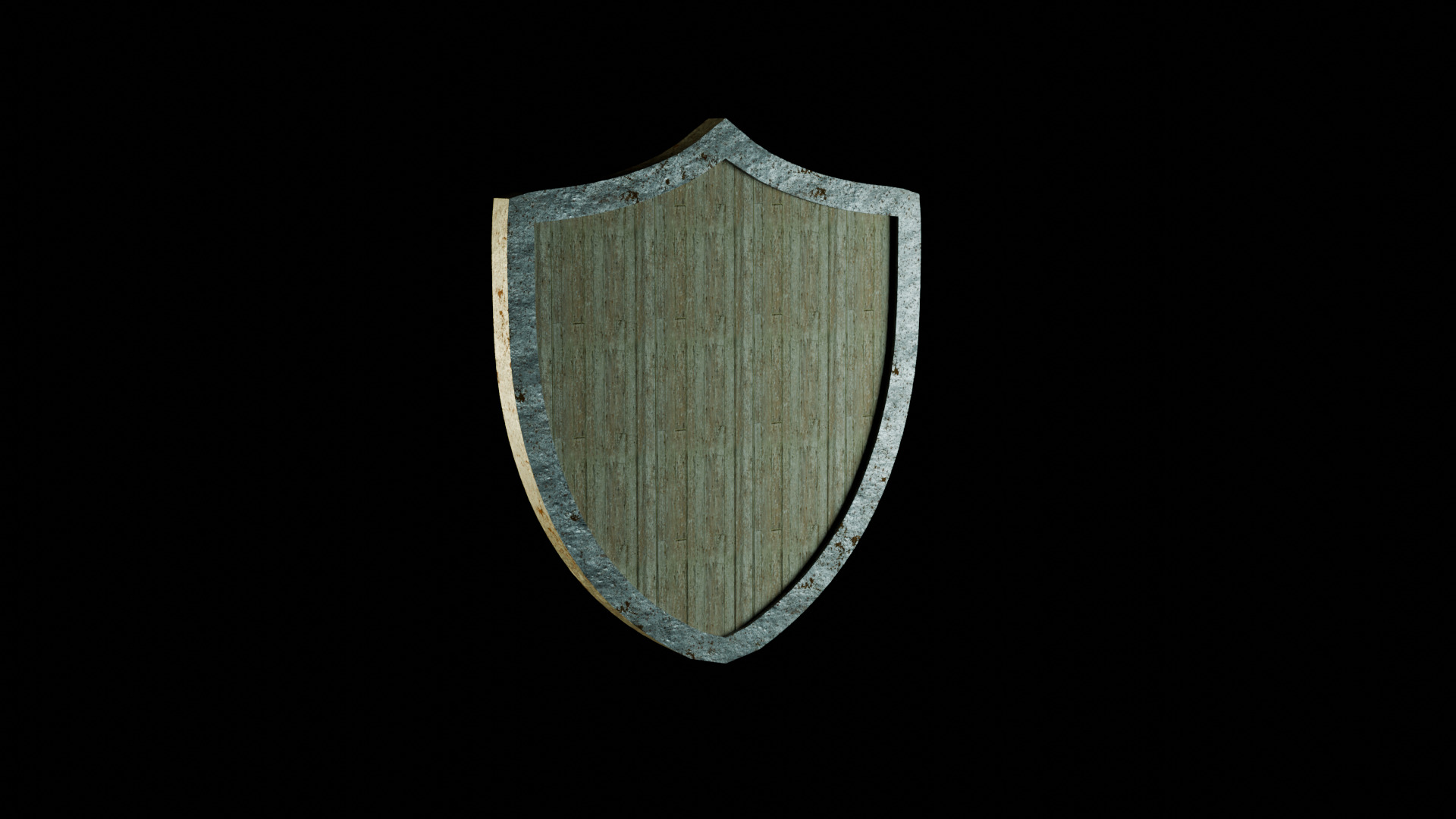 Wooden Shield Low-poly 3D model_6