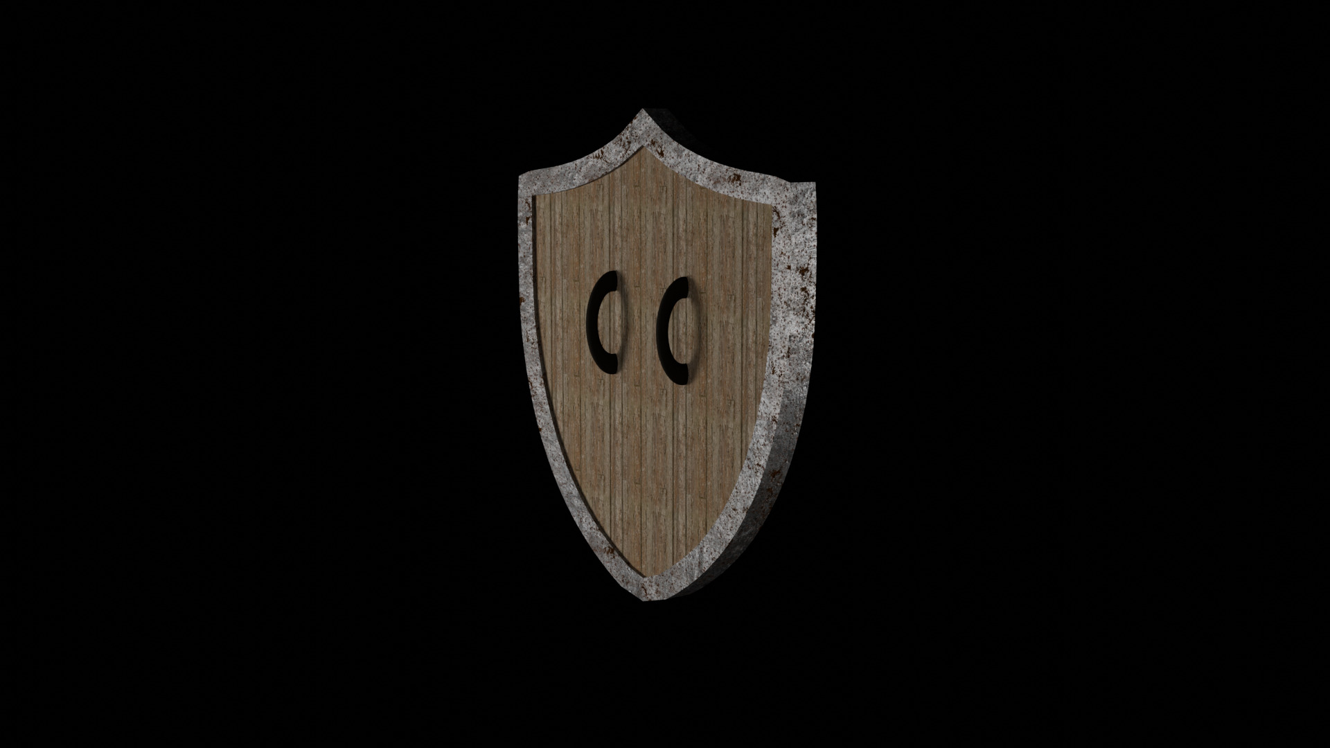 Wooden Shield Low-poly 3D model_5