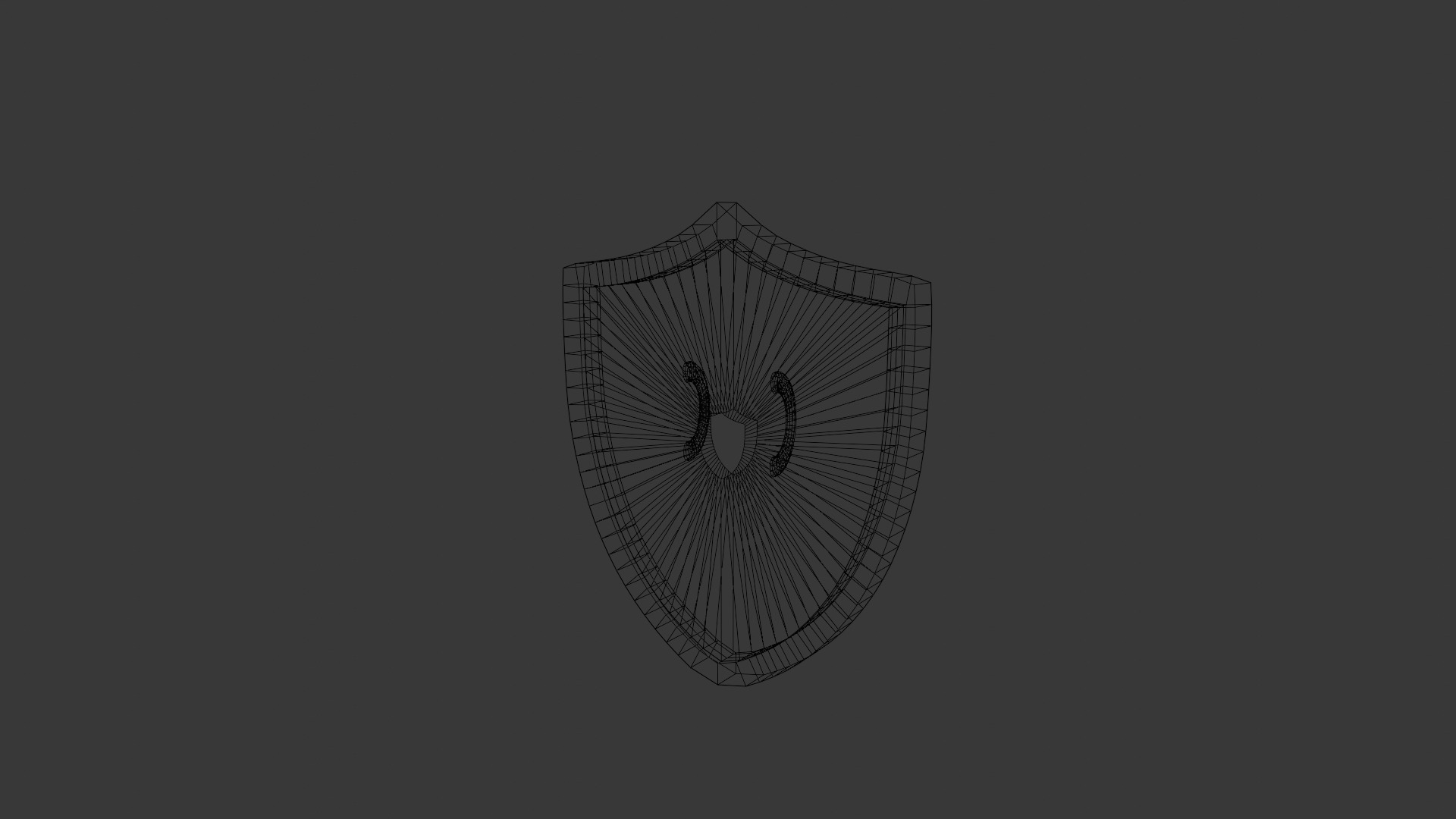Wooden Shield Low-poly 3D model_2