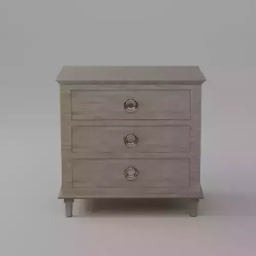 Light Brown 3-Drawer Wood Nightstand Table- Bedside Table