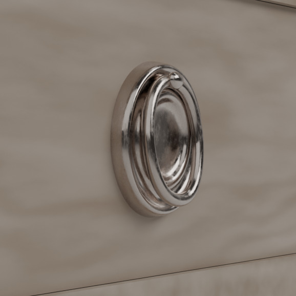 Light Brown 3-Drawer Wood Nightstand Table- Bedside Table 3D model_3