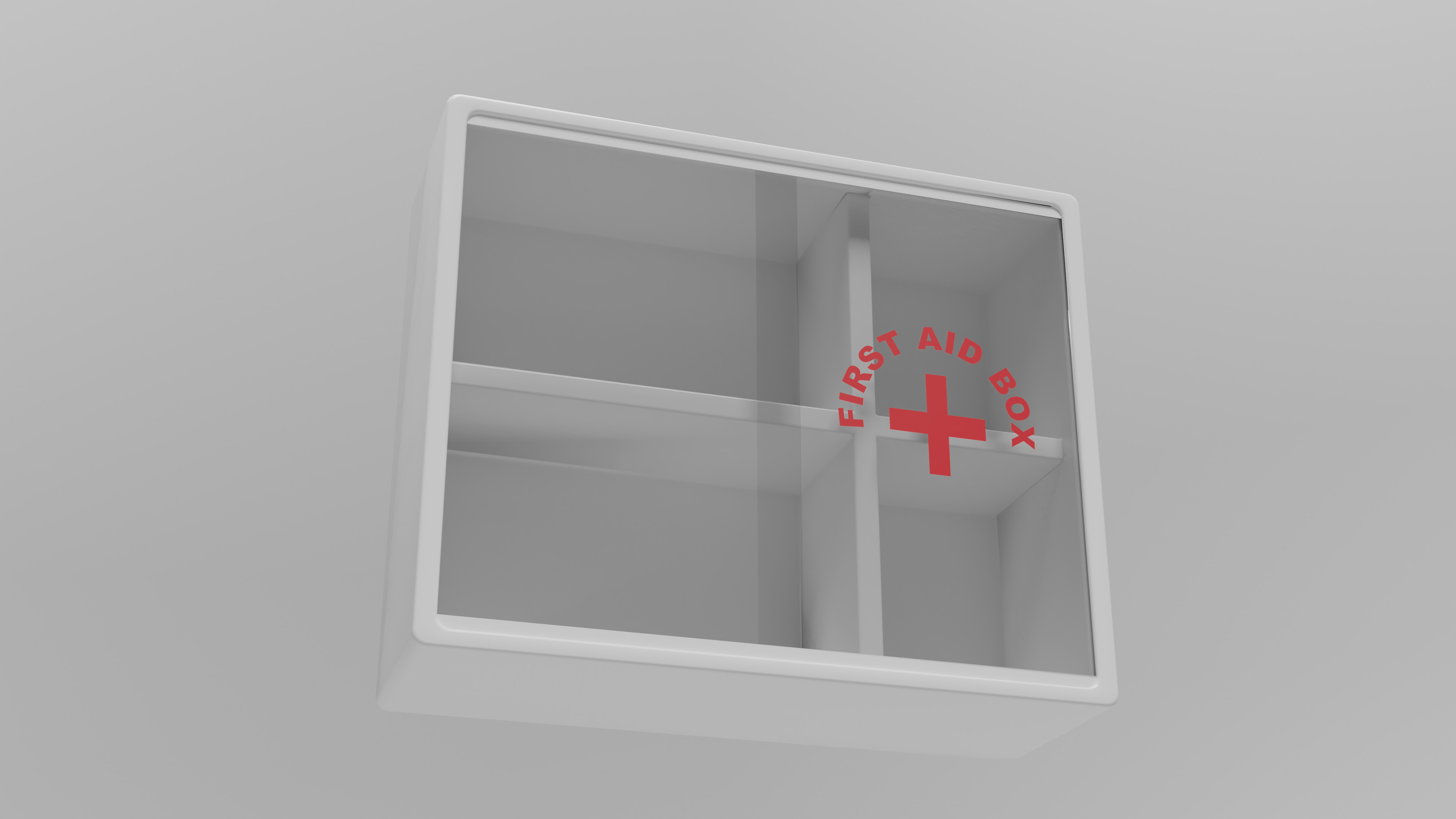 First Aid Box White Plastic 3D model_2