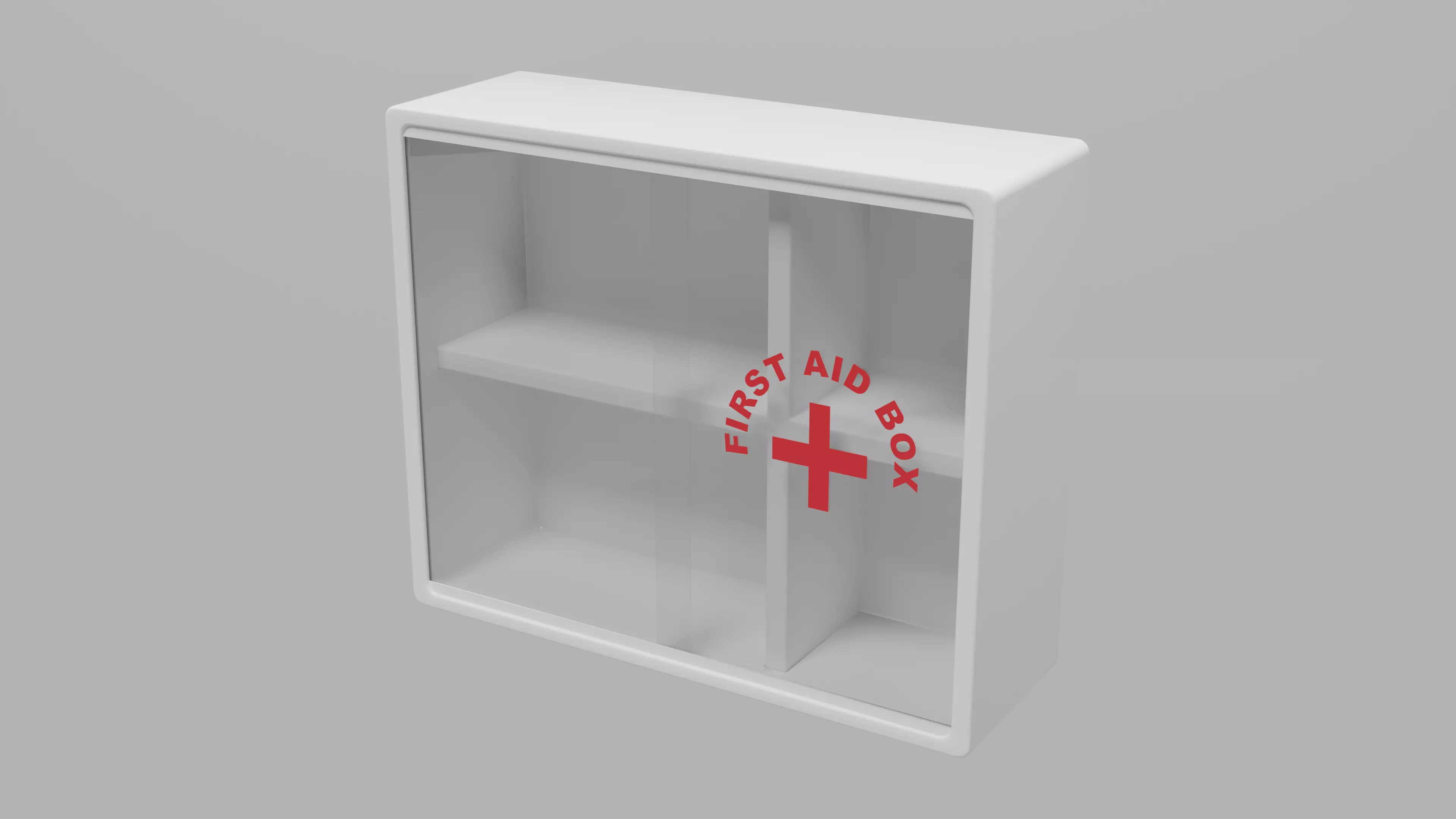 First Aid Box White Plastic 3D model_0