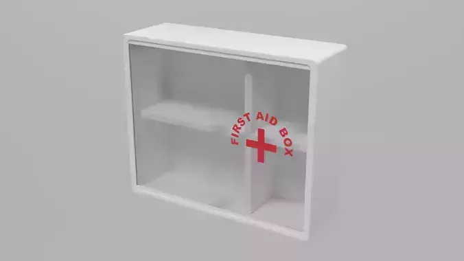 First Aid Box White Plastic 3D model First Aid Box White Plastic 3D model