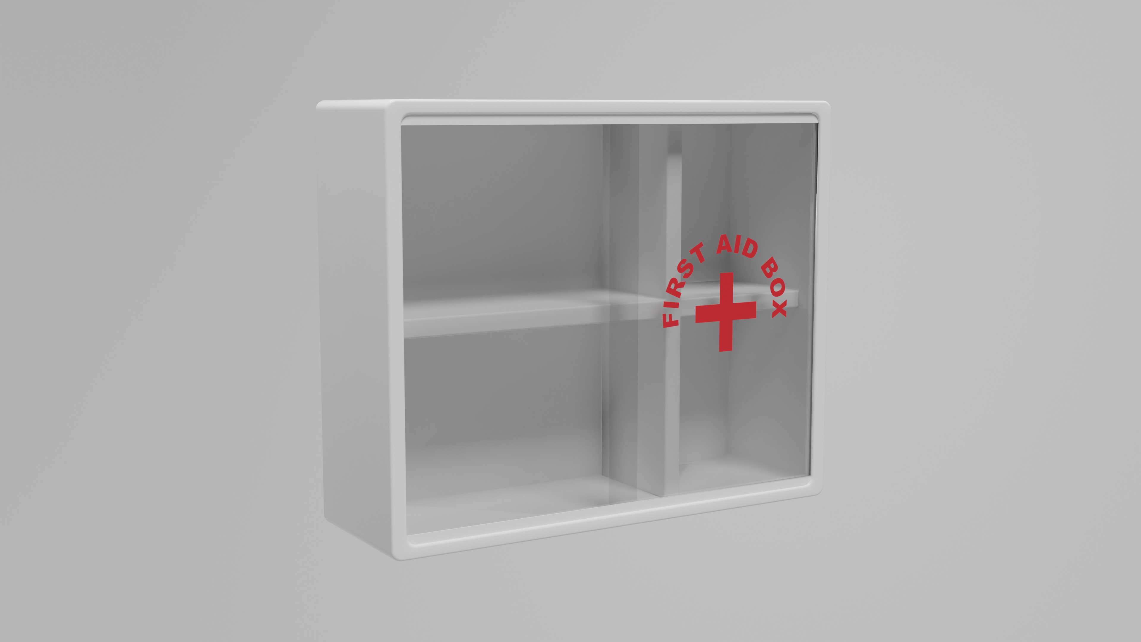 First Aid Box White Plastic 3D model_1