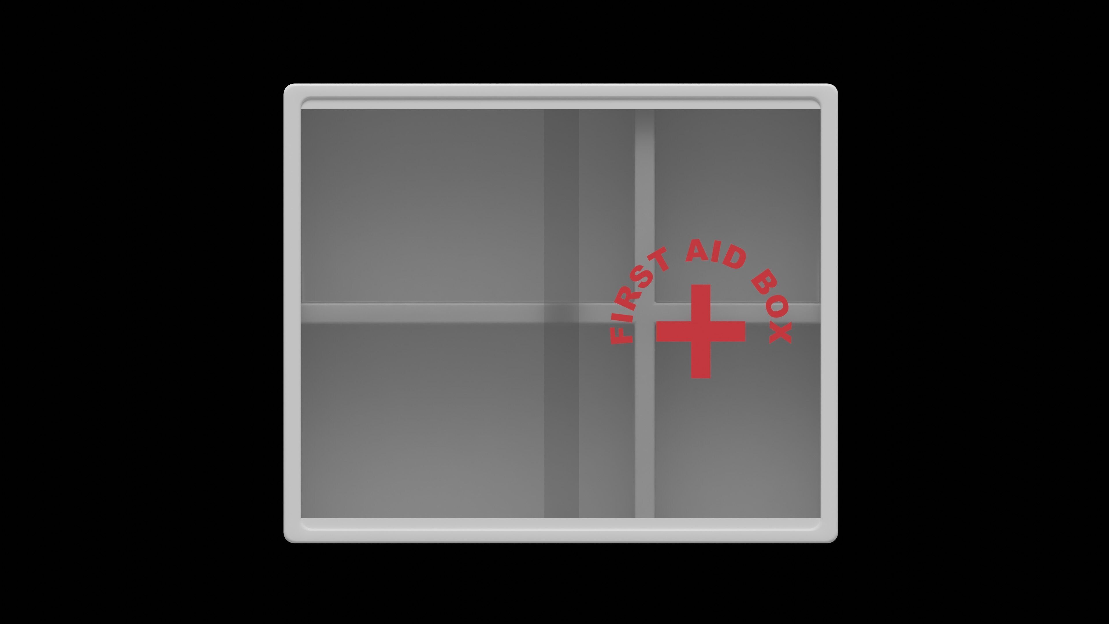 First Aid Box White Plastic 3D model_8