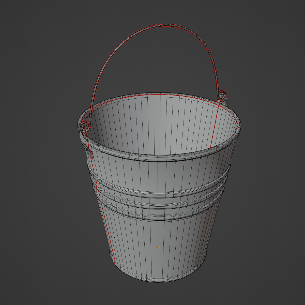 Painted Scrapped Steel Bucket Set  3D model_26