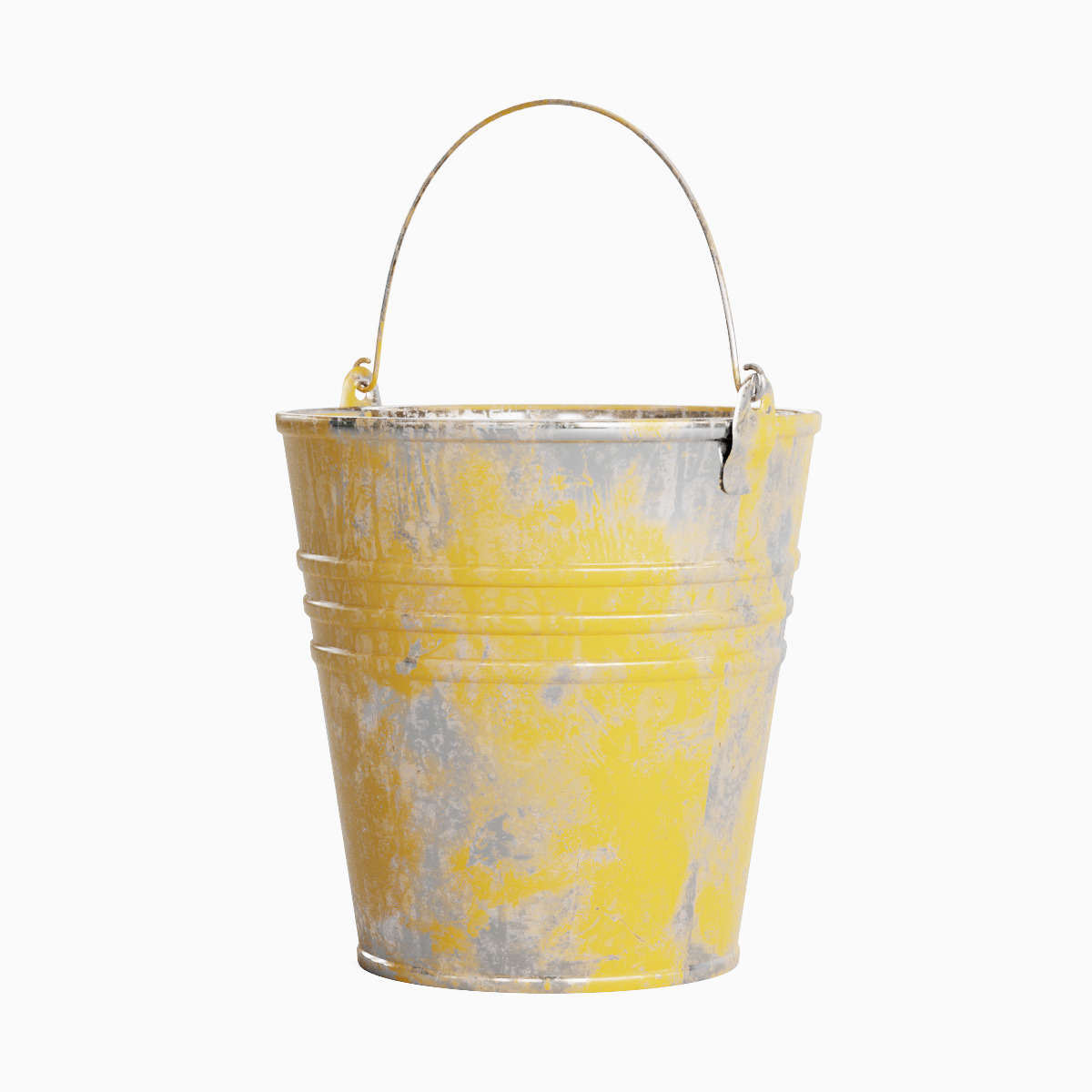Painted Scrapped Steel Bucket Set  3D model_9
