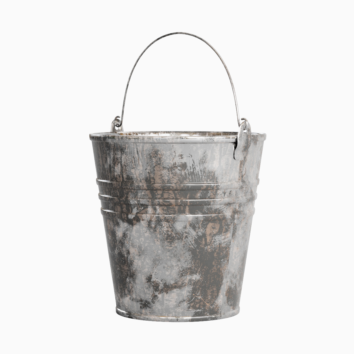 Painted Scrapped Steel Bucket Set  3D model_15