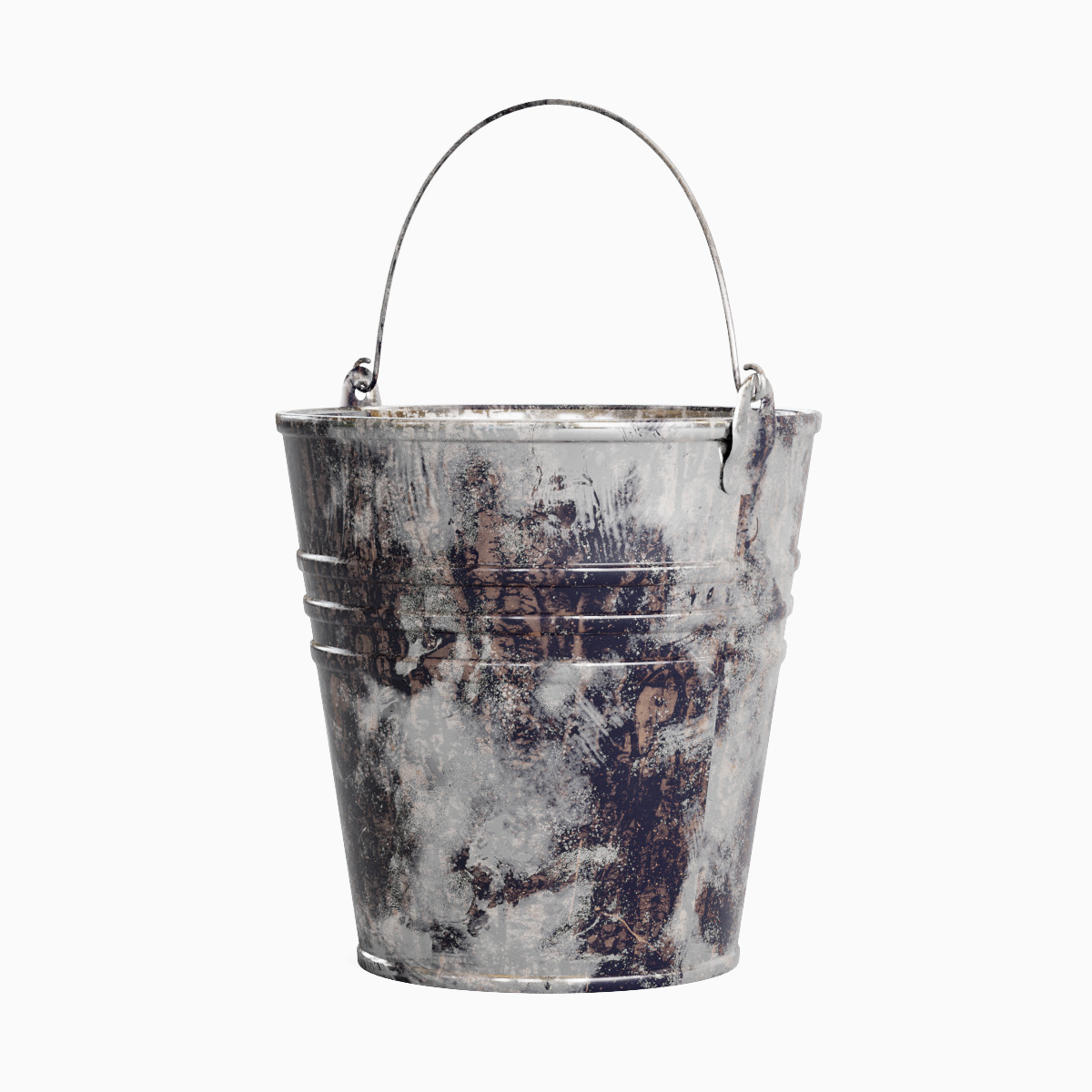Painted Scrapped Steel Bucket Set  3D model_21