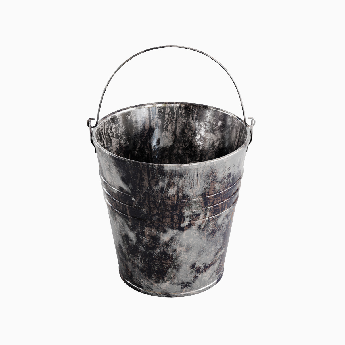 Painted Scrapped Steel Bucket Set  3D model_22