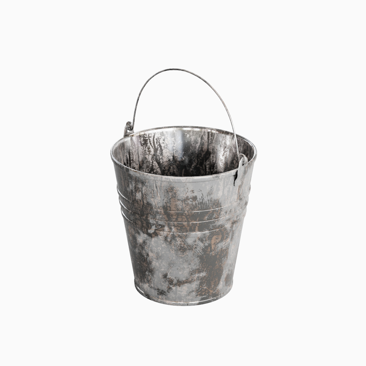 Painted Scrapped Steel Bucket Set  3D model_18