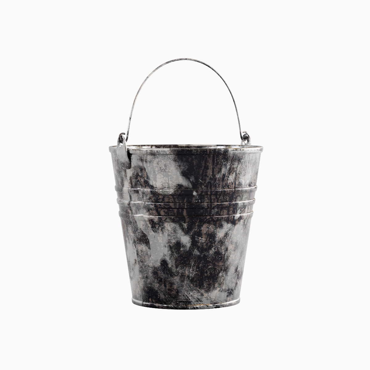 Painted Scrapped Steel Bucket Set  3D model_20