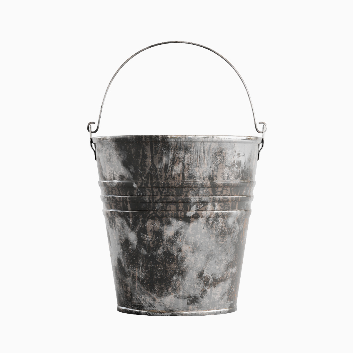 Painted Scrapped Steel Bucket Set  3D model_13