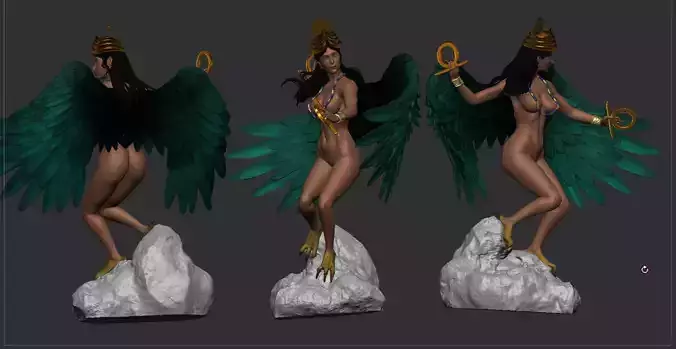 harpy   woman nsfw  greek myphology    girl nude bird  3D print model
