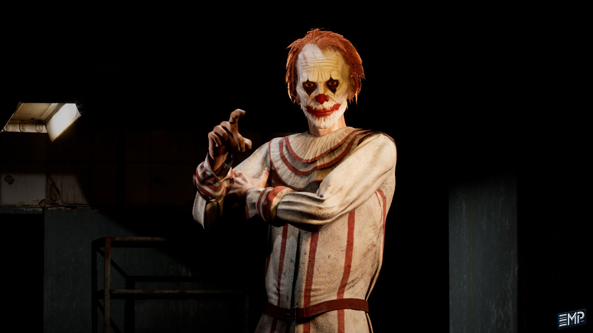 The Horror clown game character for Horror games Low-poly 3D model_6