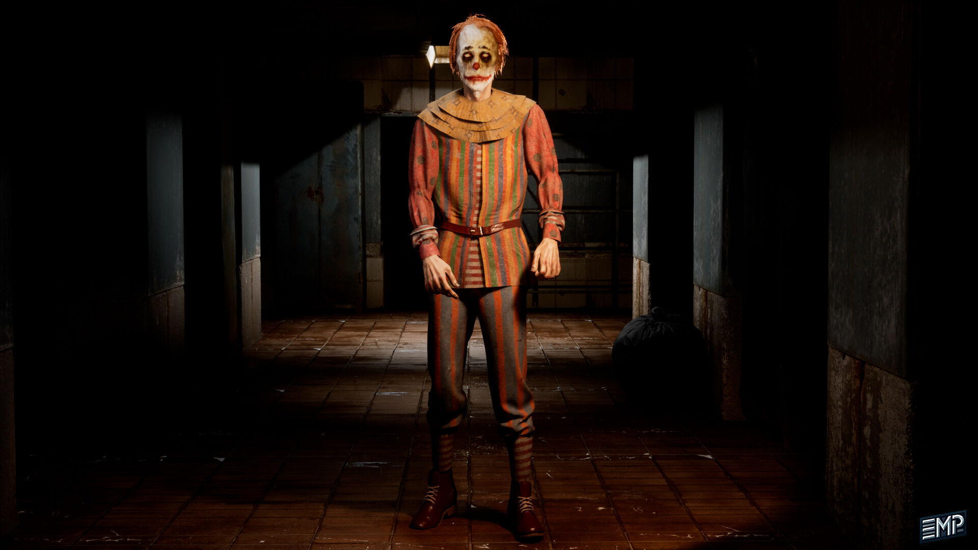 The Horror clown game character for Horror games Low-poly 3D model_3