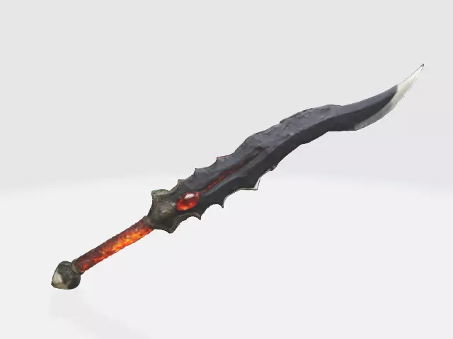  jagged scimitar blade Low-poly 3D model_0