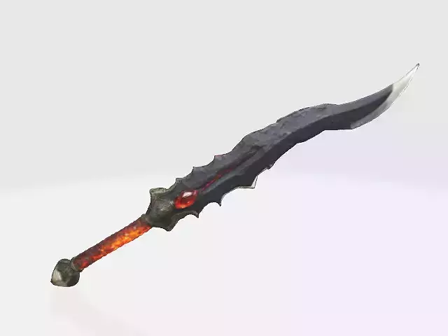 jagged scimitar blade Low-poly 3D model