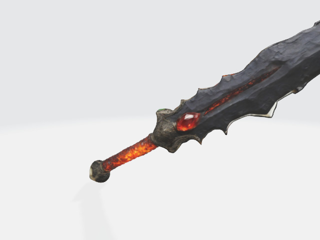  jagged scimitar blade Low-poly 3D model_2
