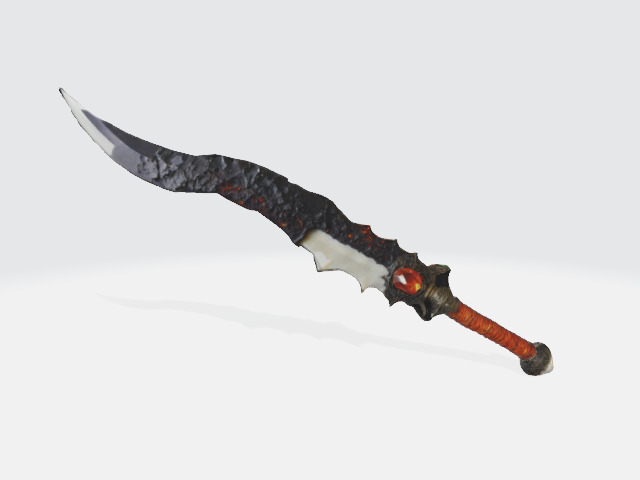  jagged scimitar blade Low-poly 3D model_1