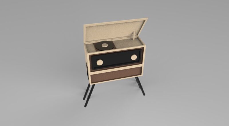 Gramofon Vintages 3D print model_1