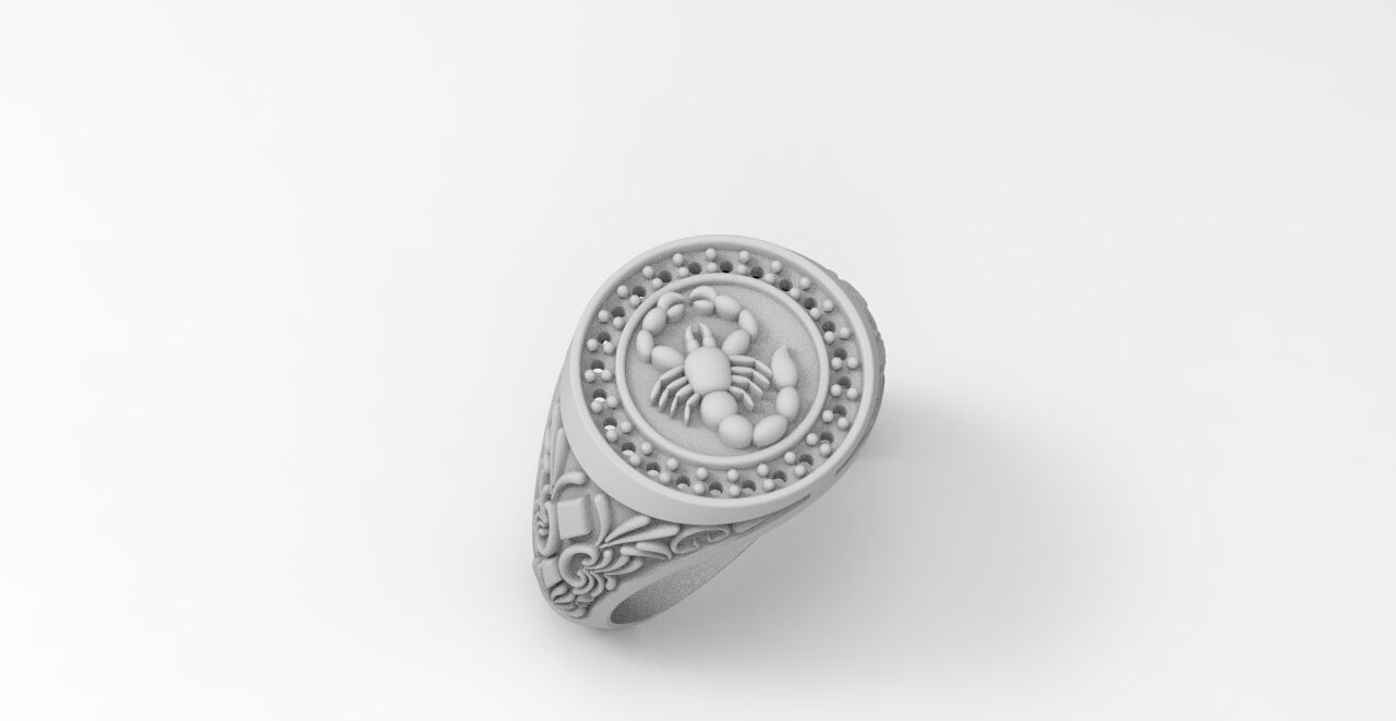 anillo escorpion  3D print model_4