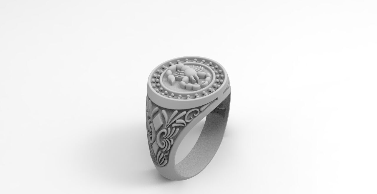 anillo escorpion  3D print model_1