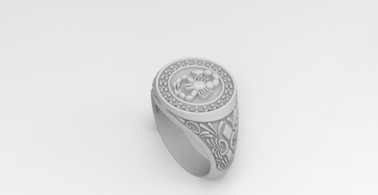 anillo escorpion  3D print model_3