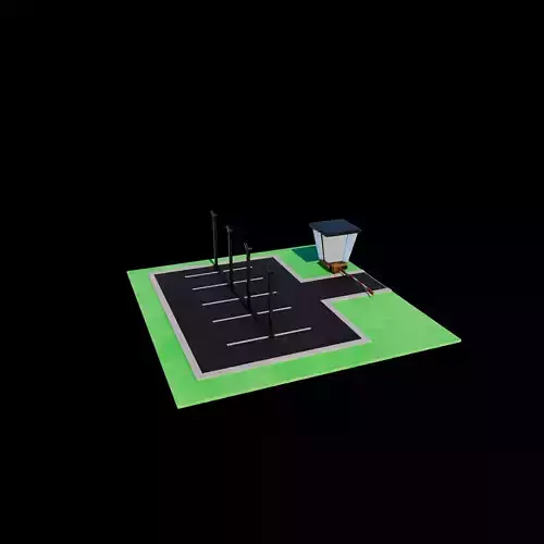 Low Poly Gravel Lot 3D model